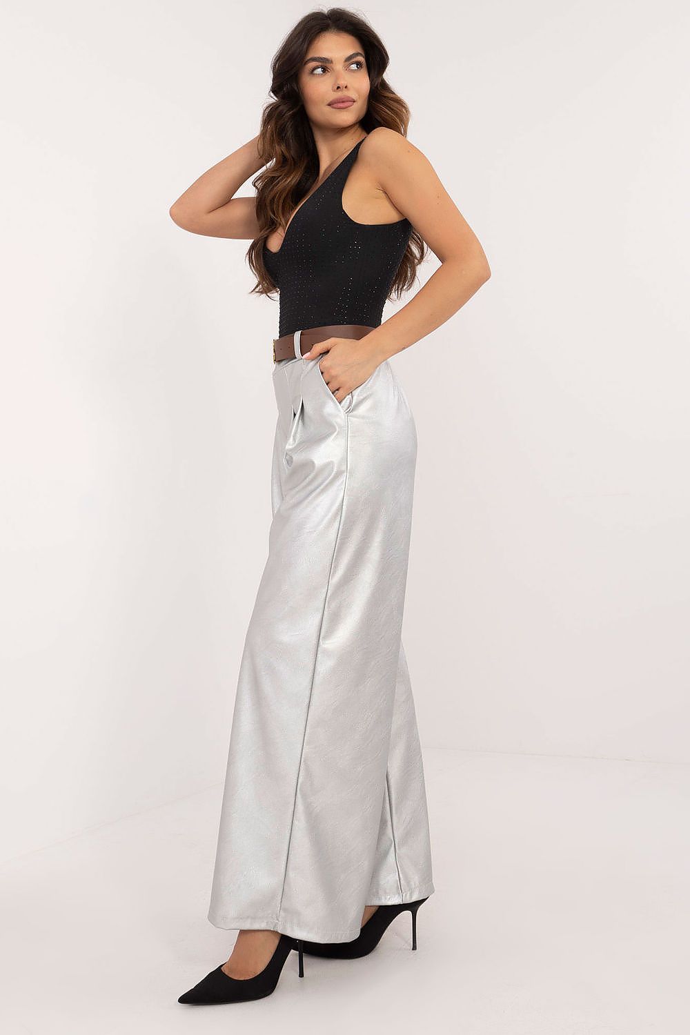 Pantalon en cuir synthétique